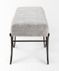 Ayla Dark Grey Nickel Frame Bench-3