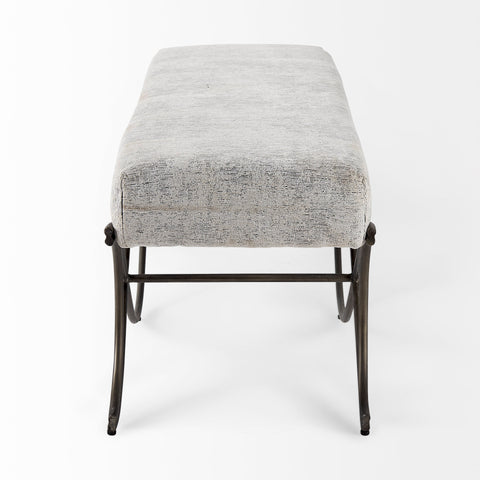 Ayla Dark Grey Nickel Frame Bench-3