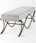 Ayla Dark Grey Nickel Frame Bench-4