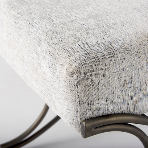 Ayla Dark Grey Nickel Frame Bench-5