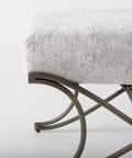 Ayla Dark Grey Nickel Frame Bench-6