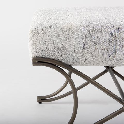 Ayla Dark Grey Nickel Frame Bench-6