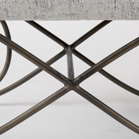 Ayla Dark Grey Nickel Frame Bench-7