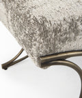 Ayla Grey Fabric Gold Frame Bench-5