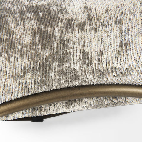 Ayla Grey Fabric Gold Frame Bench-6