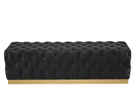 Babette Abbington Black Tufted Bench -4