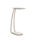 Balam White Marble and Antique Brass End Table-1