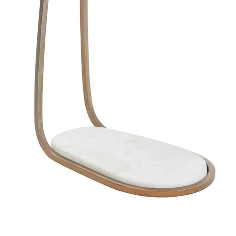 Balam White Marble and Antique Brass End Table-3