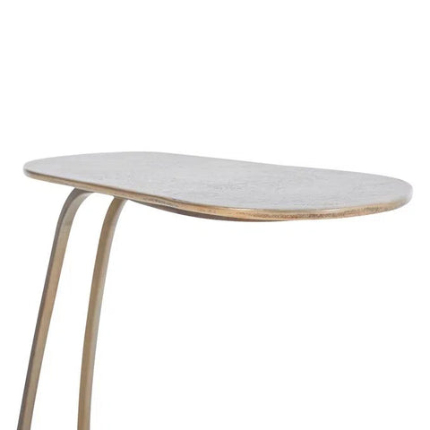 Balam White Marble and Antique Brass End Table-5