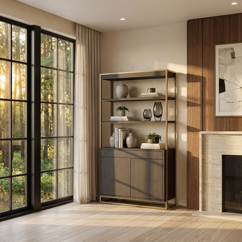 Baldessara Solid Oak Wood Bookcase