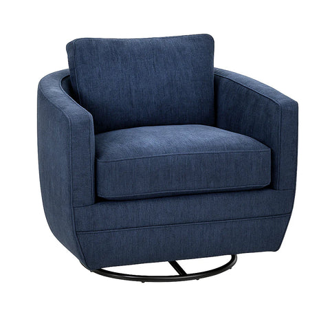 Baltimo Peacock Blue Fabric Swivel Accent Chair-1