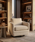 Baltimo Sand Performance Fabric Swivel Accent Chair