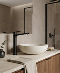 Bamboo Tall Black Single Hole Bathroom Faucet 