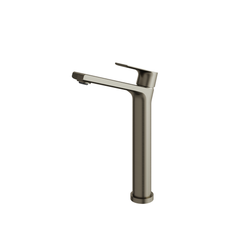 Bamboo Tall Brushed Black Chrome Single Hole Bathroom Faucet -1