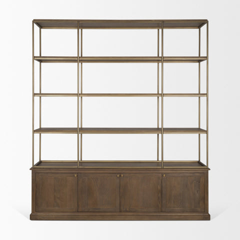 Baron 4 Door Dark Brown Solid Mango Wood Shelving Unit -2