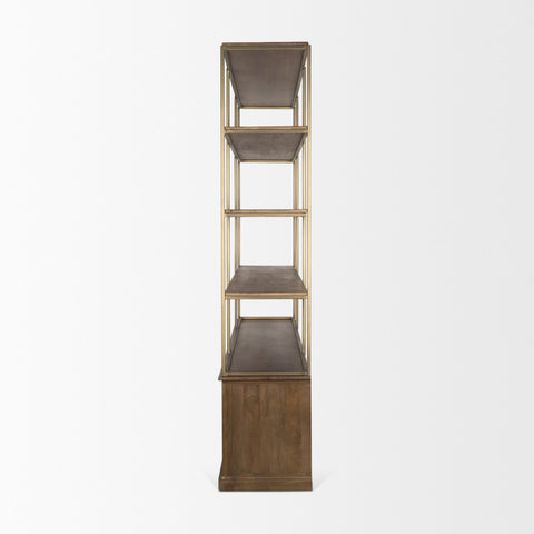 Baron 4 Door Dark Brown Solid Mango Wood Shelving Unit -3
