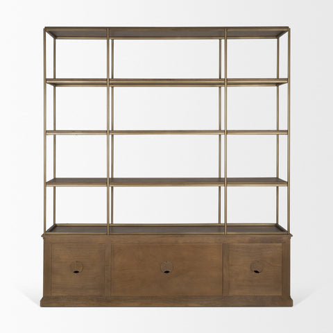 Baron 4 Door Dark Brown Solid Mango Wood Shelving Unit -4