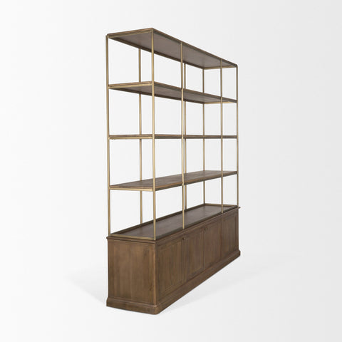 Baron 4 Door Dark Brown Solid Mango Wood Shelving Unit -5