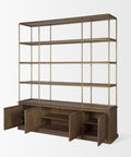 Baron 4 Door Dark Brown Solid Mango Wood Shelving Unit -6