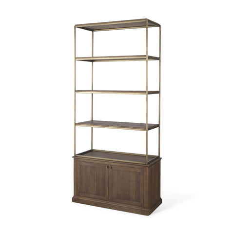 Baron Dark Brown Solid Mango Wood Shelving Unit-1
