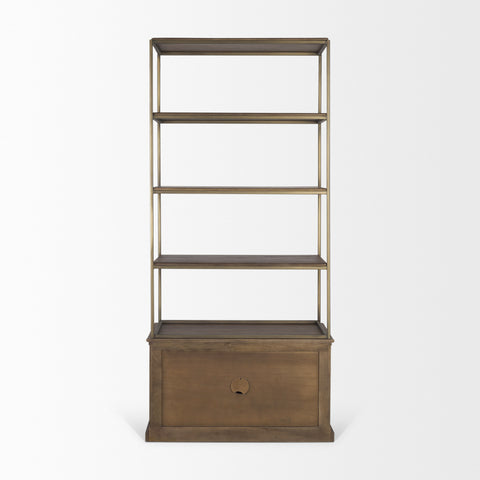 Baron Dark Brown Solid Mango Wood Shelving Unit-4