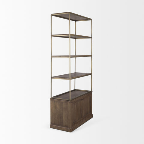 Baron Dark Brown Solid Mango Wood Shelving Unit-5