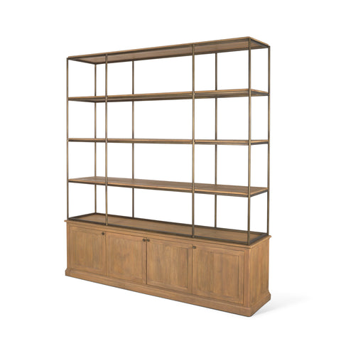 Baron Four Door Solid Mango Wood Shelving Unit-1