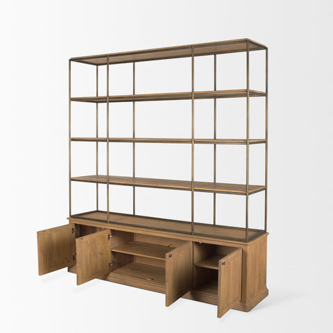 Baron Four Door Solid Mango Wood Shelving Unit-6