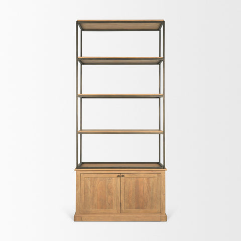 Baron Two Door Solid Mango Wood Shelving Unit-2