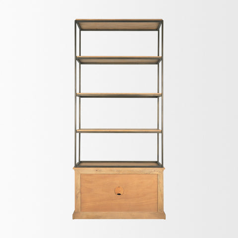 Baron Two Door Solid Mango Wood Shelving Unit-4