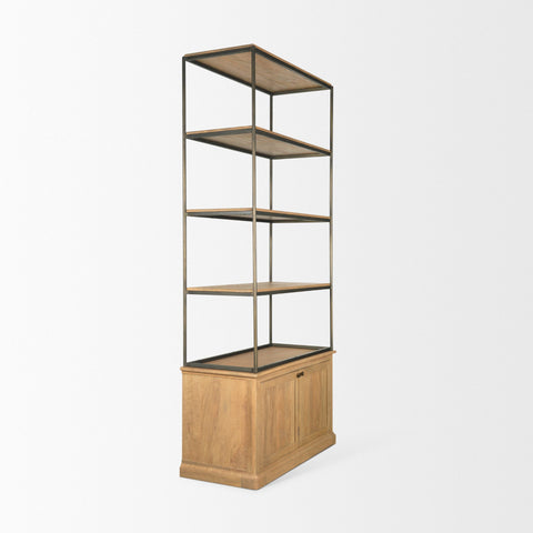 Baron Two Door Solid Mango Wood Shelving Unit-5