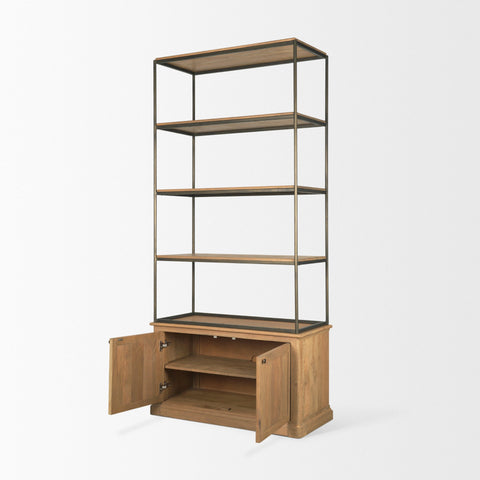 Baron Two Door Solid Mango Wood Shelving Unit-6