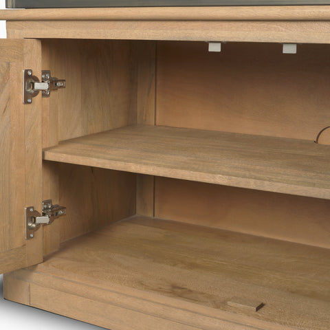 Baron Two Door Solid Mango Wood Shelving Unit-8