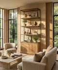 Baron Two Door Solid Mango Wood Shelving Unit