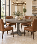 Barrett 54" Brown Mango Wood Round Dining Table 