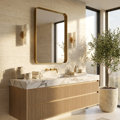 Barton Gold Modern Wall Mirror 