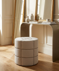 Beacon Cream Fabric Ottoman 