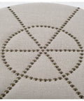 Beacon Cream Fabric Ottoman -2