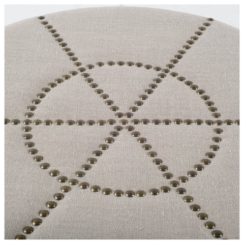 Beacon Cream Fabric Ottoman -2