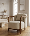 Beatrice Cream Fabric Accent Chair