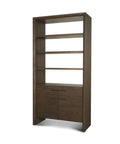 Belford Dark Brown Solid Oak Shelving Unit-1
