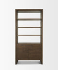 Belford Dark Brown Solid Oak Shelving Unit-2