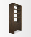 Belford Dark Brown Solid Oak Shelving Unit-3