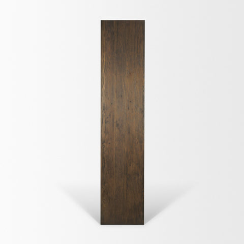 Belford Dark Brown Solid Oak Shelving Unit-4