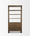 Belford Dark Brown Solid Oak Shelving Unit-5