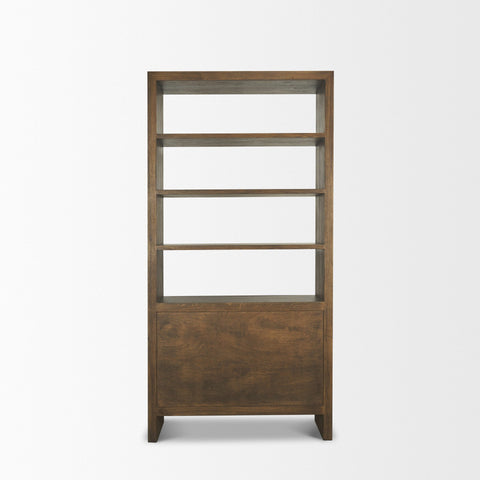 Belford Dark Brown Solid Oak Shelving Unit-5