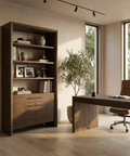 Belford Dark Brown Solid Oak Shelving Unit