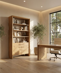 Belford Light Brown Solid Oak Shelving Unit 
