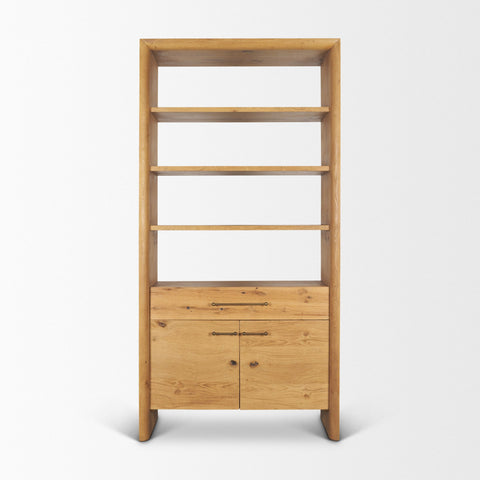 Belford Light Brown Solid Oak Shelving Unit -2