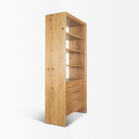 Belford Light Brown Solid Oak Shelving Unit -7